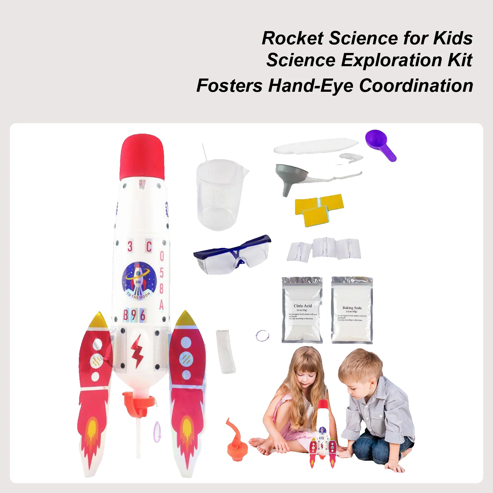 Cohete espacial para niños, juguetes educativos para niños, Kit de ciencia STEM, actividades interactivas de aprendizaje preescolar para niños y niñas