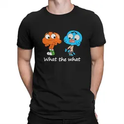 Cool What T-Shirts for Men Crew Neck 100% Cotton T Shirt T-The Amazing World of Gumball Short Sleeve Tees Summer Tops