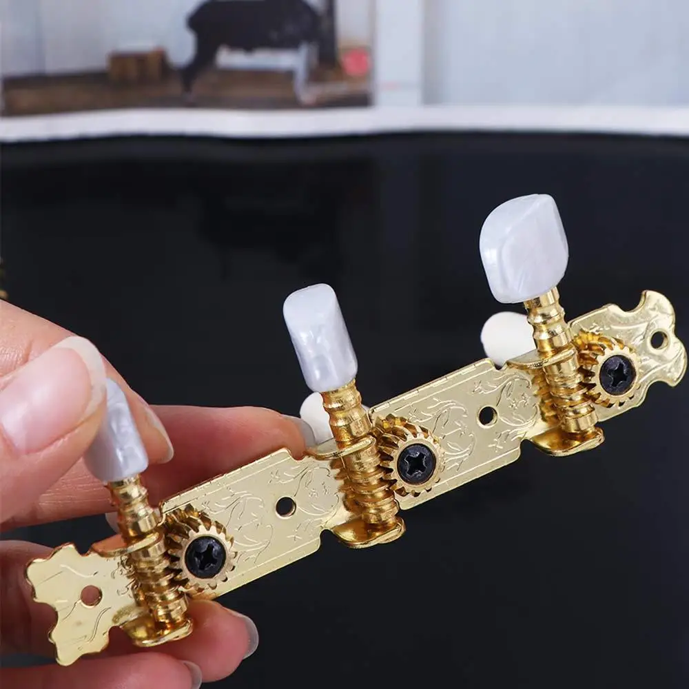 2Pcs/Set Metal Classical Guitar Tuning Pegs Semi-closed Machine Heads Machine Head Tuners Keys 3L 3R Durable