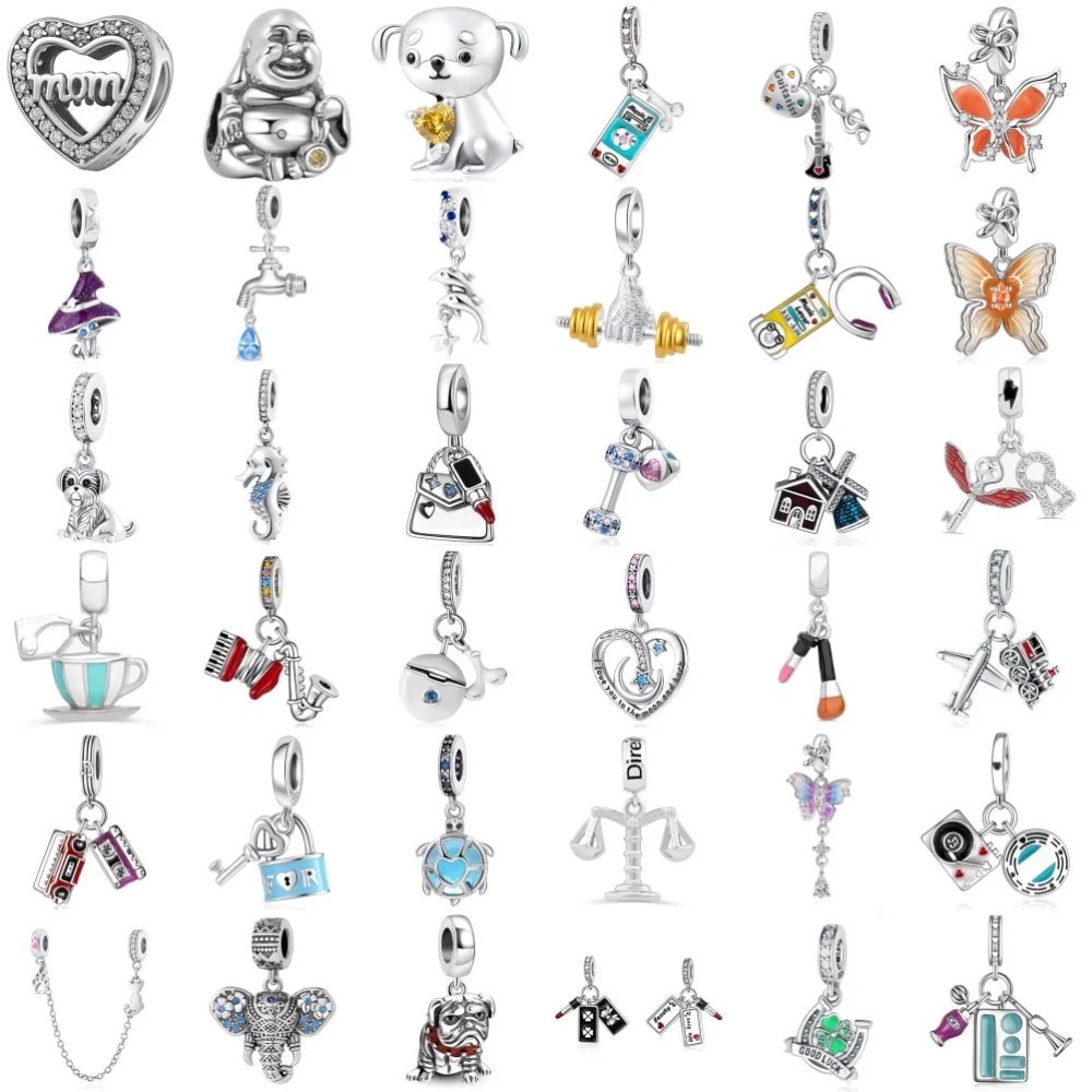

New 925 Silver, Dog, Turtle, Butterfly Bead Pendant Suitable for European Original Bracelet DIY Accessories Exquisite Jewelry