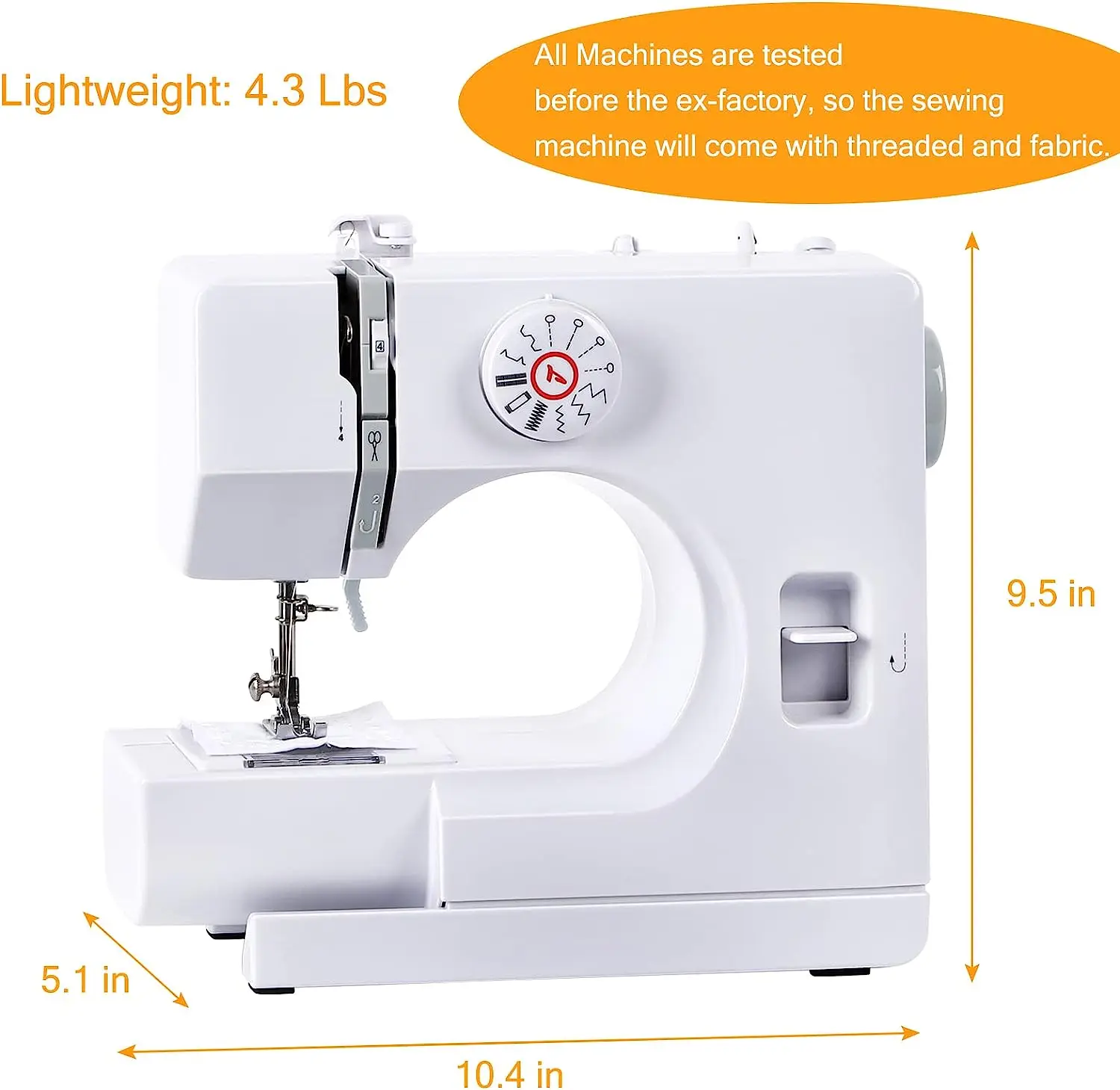 Imagem -03 - Mini Máquina de Costura para Iniciantes Máquina de Costura Doméstica Portátil 12 Pontos Embutidos e Pedal