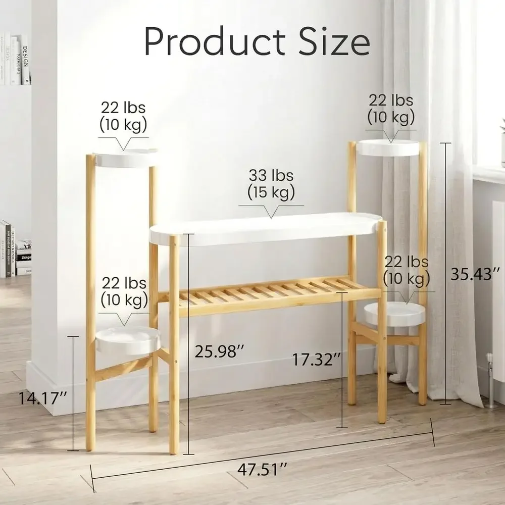 4-Tier Indoor Plant Stand - Tall Storage Rack for Multiple Plants, Suitable for Home, Balcony, or Living Room