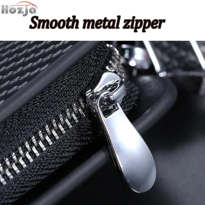 Carbon Fiber Pattern Leather Car Key Case Zipper Key Cover for BESTUNE T99 NAT T77 T55 B70 T90 M9 B70S T33 Accessories 2024