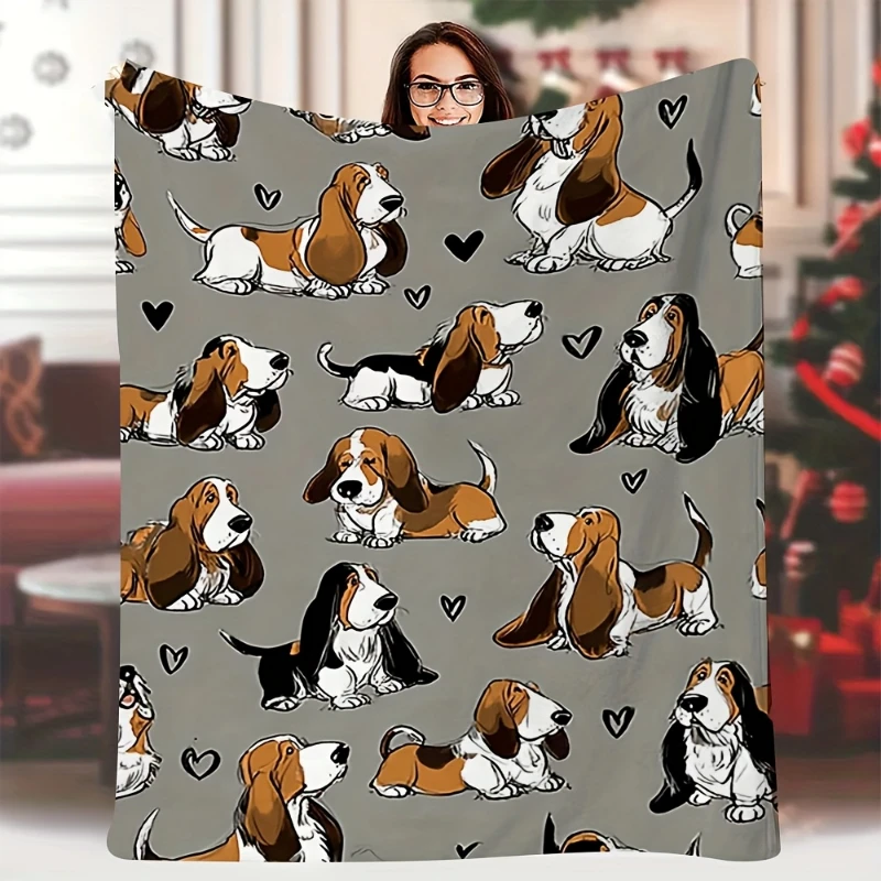 Dachshund In Outfit Full Print Throw Blanket,Warm Living Room,Lap Cover,Camping Wrap,Birthday Home Casual Gathering Present