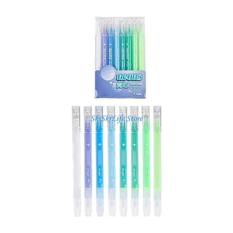 

E65E 8PCS Professional Gel Pencils Featuring Soft Shades Blendable Writing Fluid Eye Friendly Great for School Work Projects