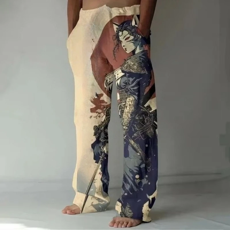 Summer 2026 Fashion New Retro Ink Animal Retro 3D Printing Hip-hop Sports Casual Pants Hip-hop Street Wear Loose Pants Plus Size