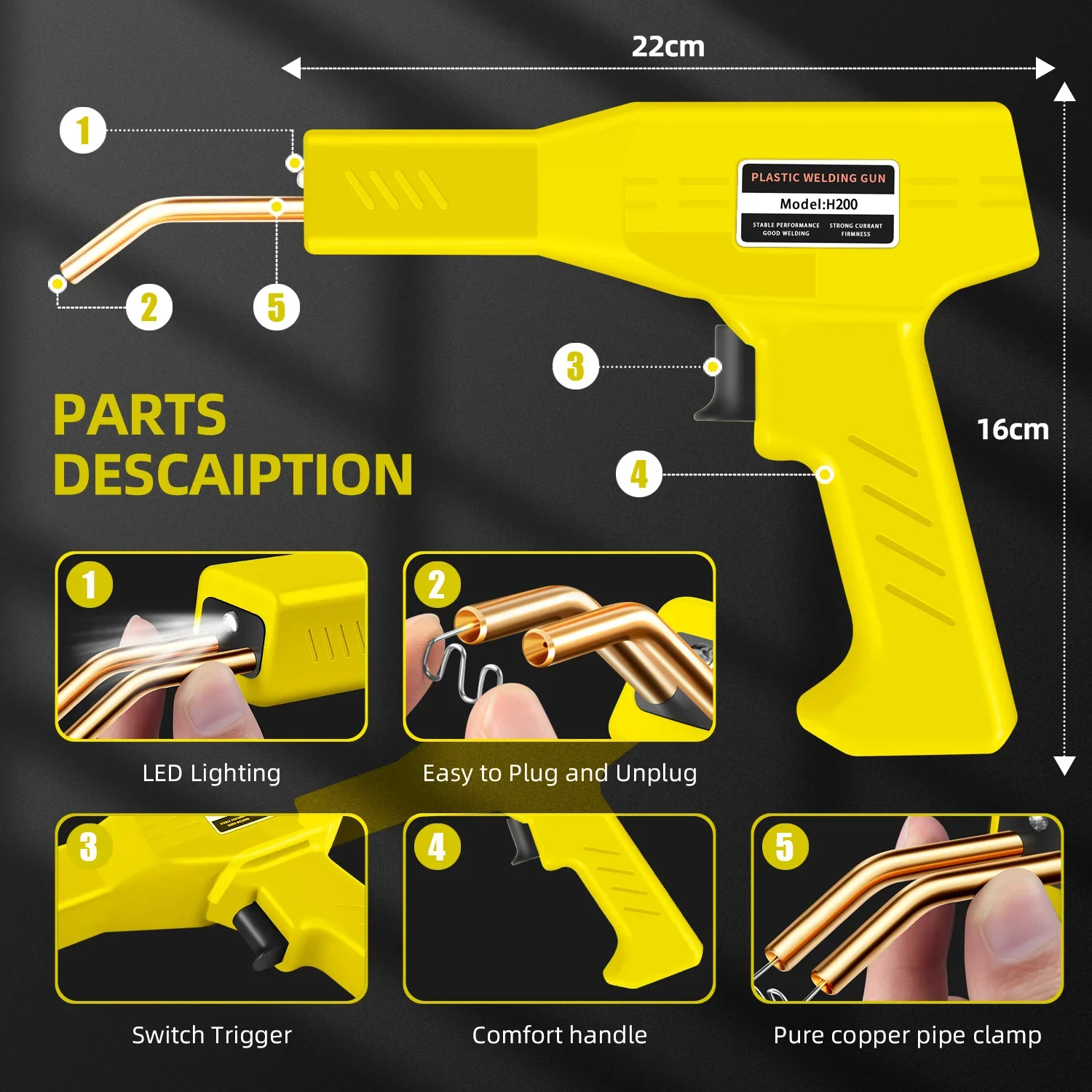 Rechargeable Plastic Welding Machine 200W Bumper Repair Kit Soldering Iron For Plastic Repair Car Bumper Repair Welding Gun