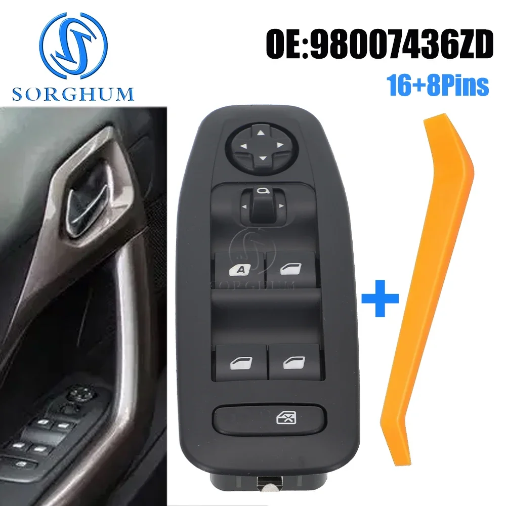 

98007436ZD Electric Master Power Window Control Switch Button for PEUGEOT 208 2008 Citroen Aircross Manual Folding Mirror