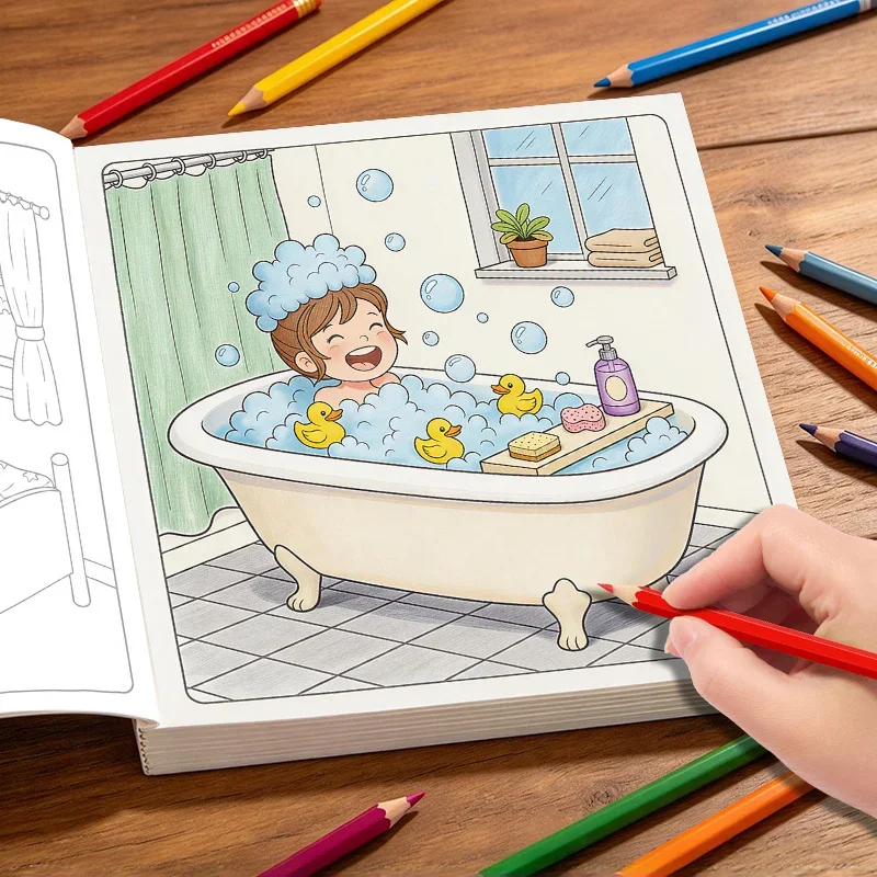 1 Painting and Coloring Book on The Theme of Girls' Growth, 24 Pages, Suitable for Girls' Birthday Parties, Art Enlightenment
