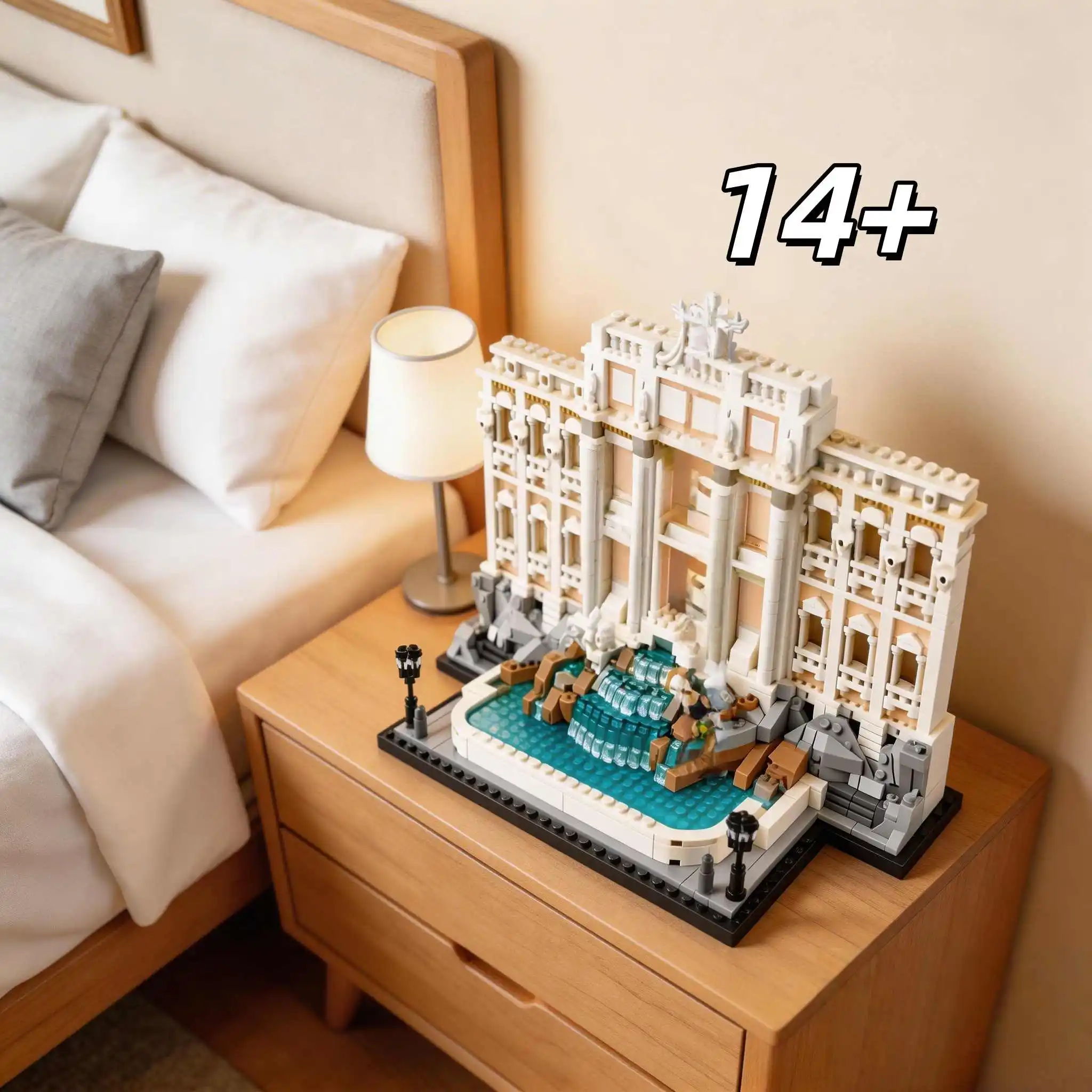 

2026 New Roman Trevi Fountain Assembled Building Block Set European Classical Architectural Model Decoration Home Study Desktop
