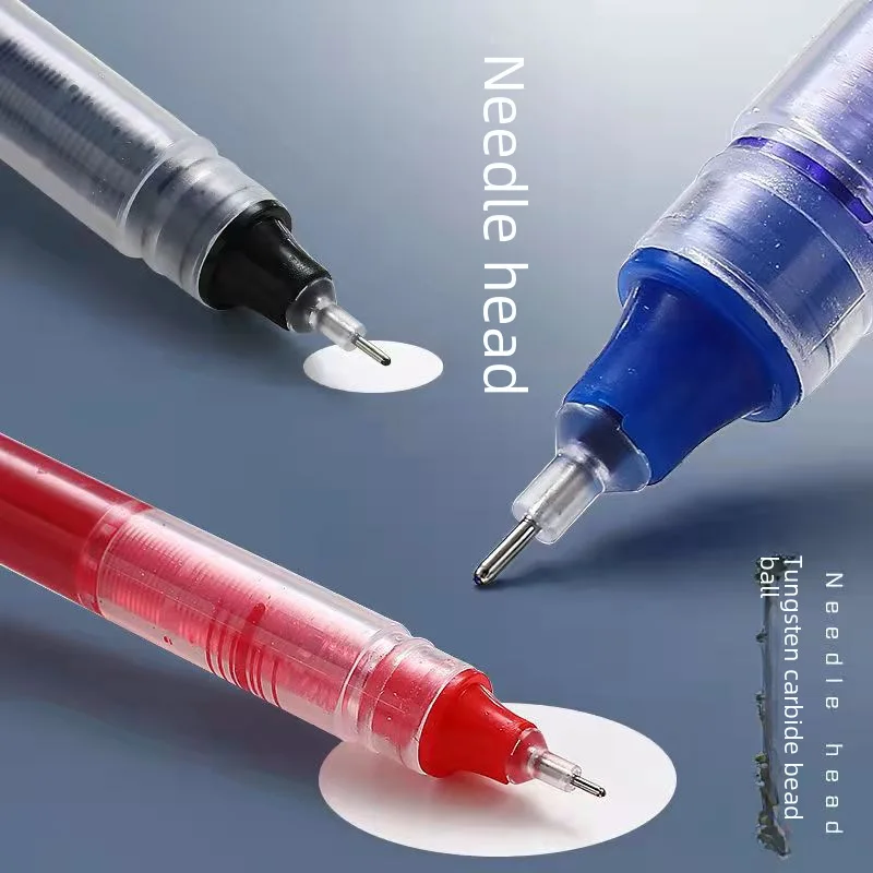 High  Value Simple 0.5mm Direct Liquid Ball Pen Gel Pen Quick-drying Large Capacity Test Sign Pen Wholesale Glass pen