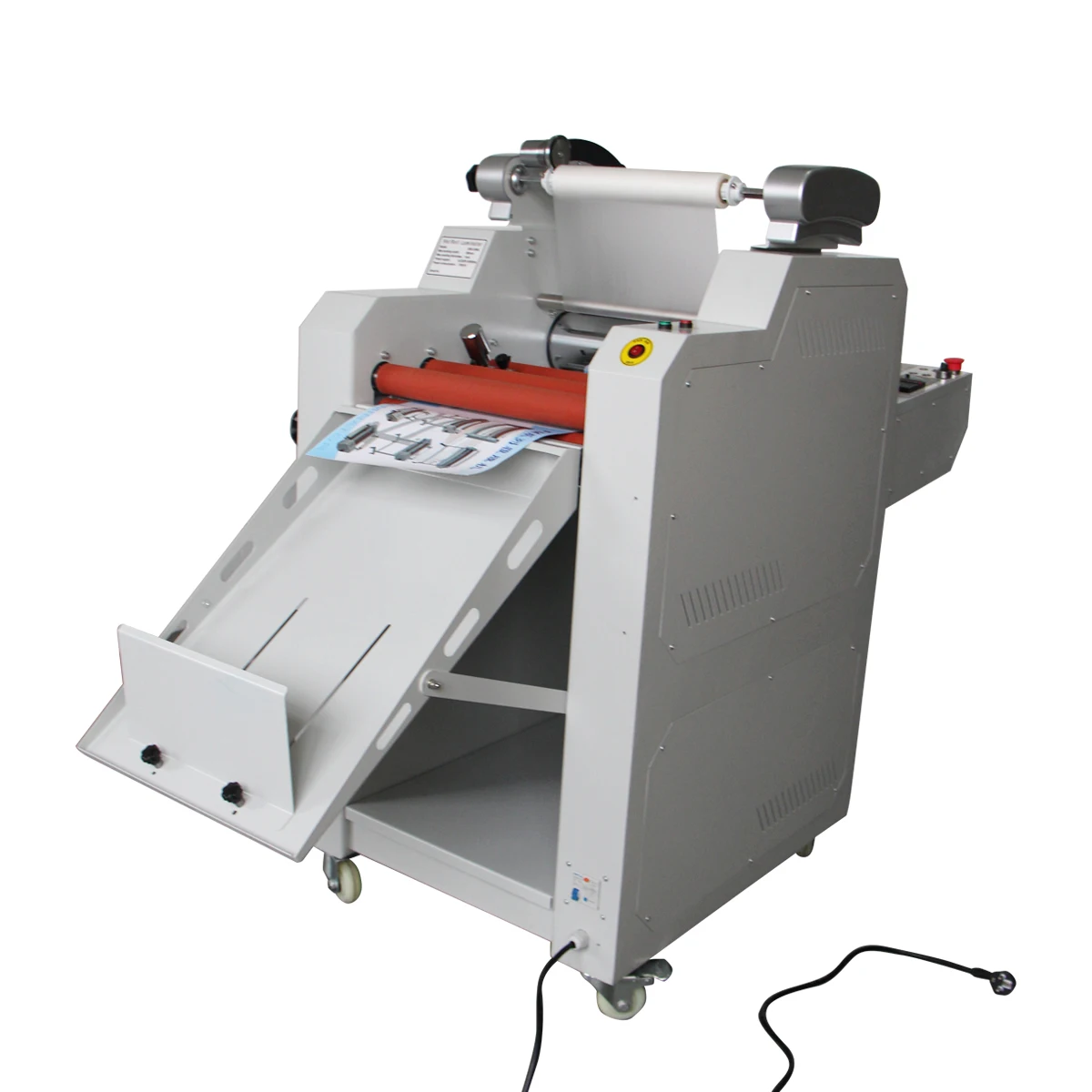 Automatic Heated Roll Laminator For PVC ID Cards & A4 Documents Auto Feeding/Slitting 350mm Max Width