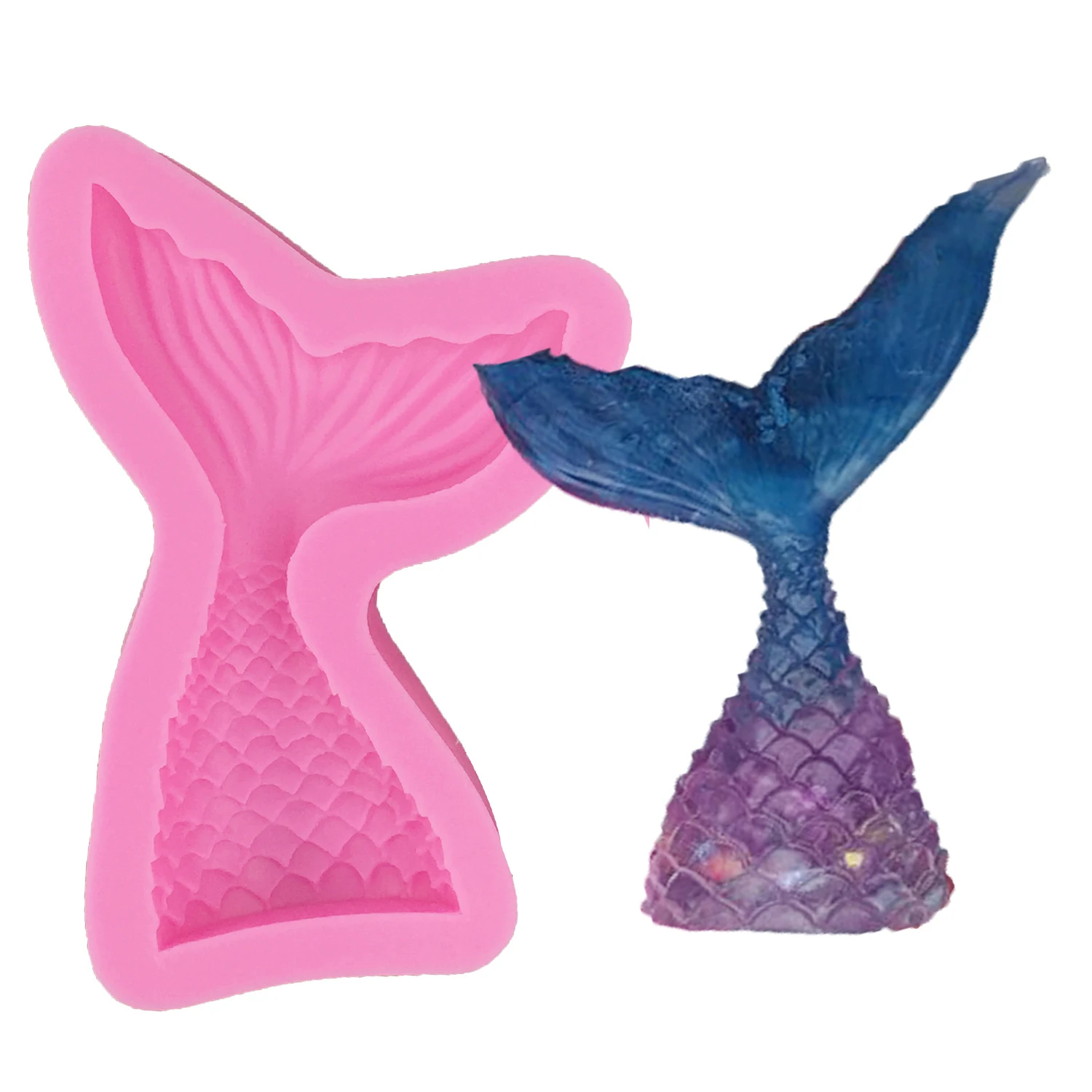 Mermaid Tail shape Silicone Fondant Molds Chocolate Gummy Candy DIY Craft Clay/Resin Mould