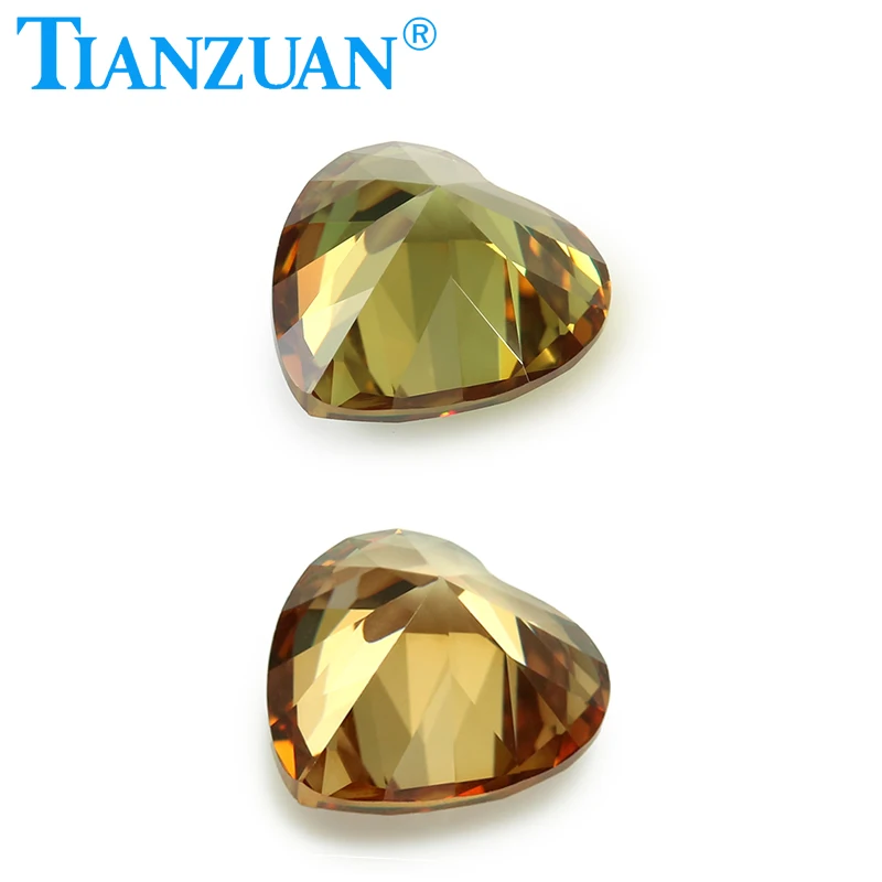 8x8mm Color Change Cubic Zirconia Diaspore Heart Shape Diamond Cut Loose CZ Stone Synthetic Gems Beads