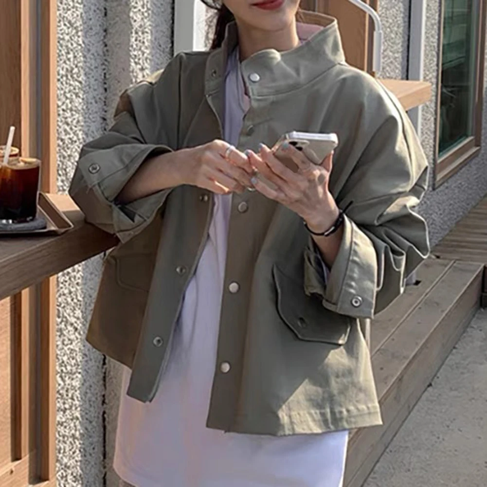 

Повседневный пиджак с отложным воротником, длинными рукавами, свободного кроя, в уличном стиле, абсолютно новый, классический фасон, с отложным воротником