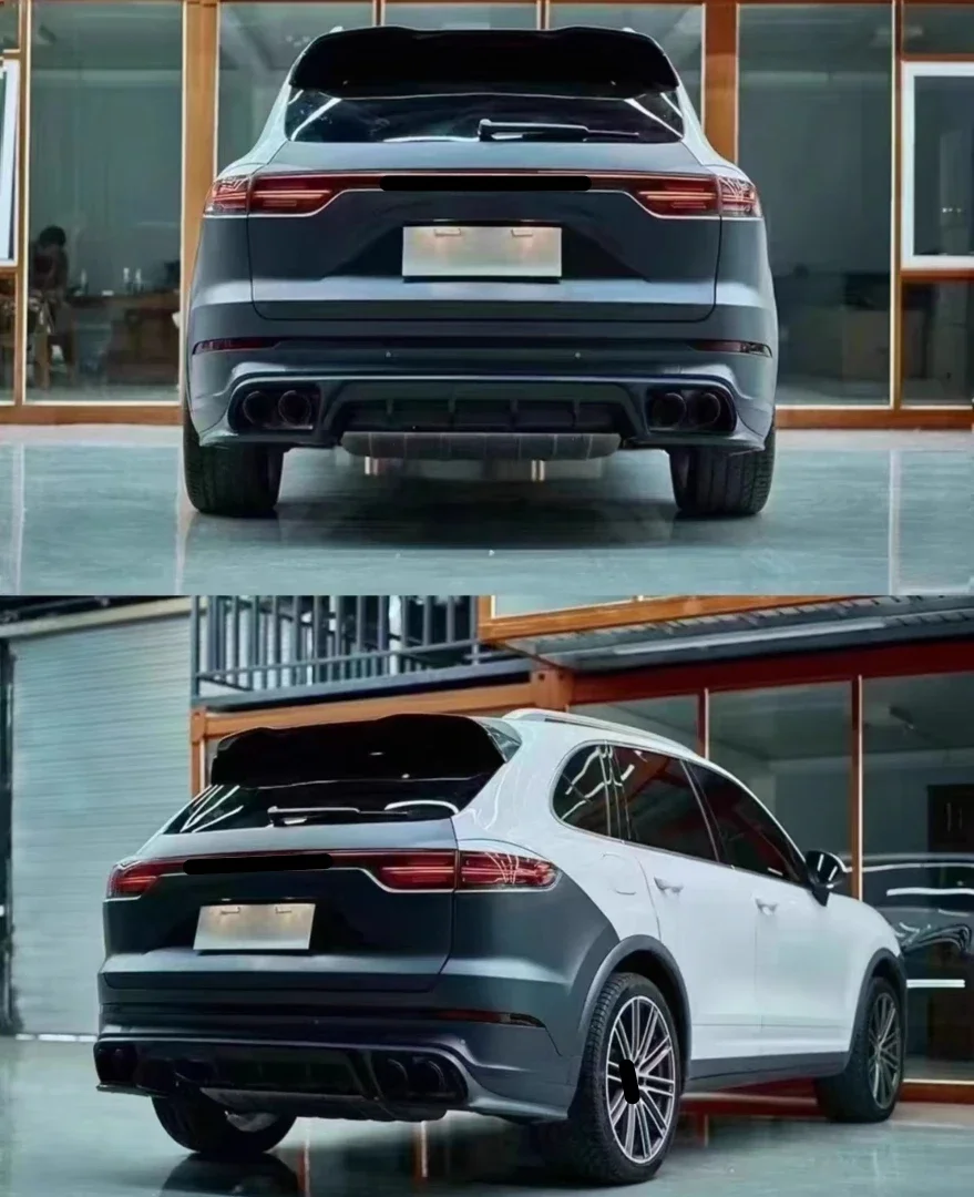 Body Kit do Porsche Cayenne zmodyfikowany przód tylny zderzak Grill maska tylny reflektor reflektor osłona silnika tylna pokrywa tylna rura