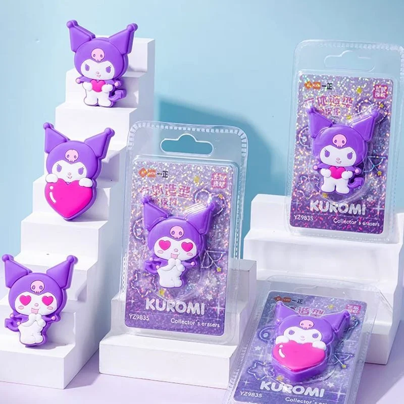 

12/24pcs Kawaii Sanrio Kuromi Eraser Cute Writing Drawing Pencil Erasers Stationery Gifts School Supplies