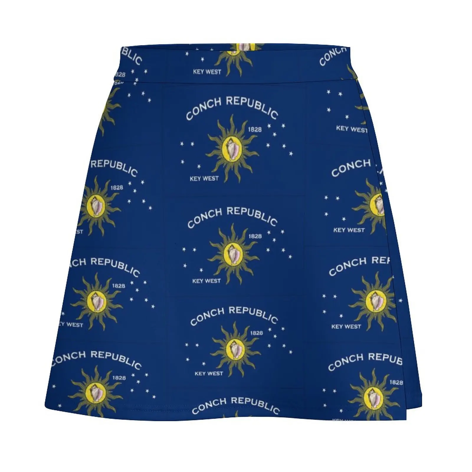 Flag of the Conch Republic (Key West, Florida) Mini Skirt Korean skirts Female skirt Female clothing