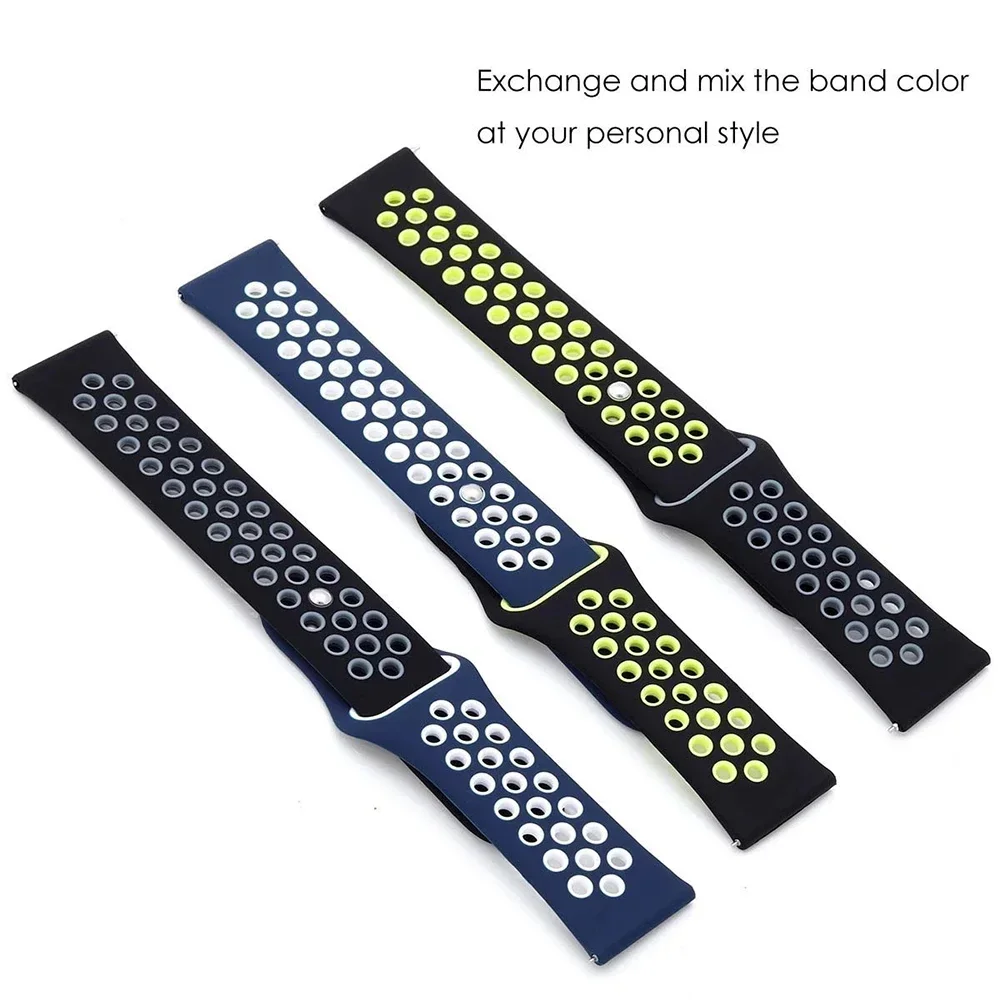 20 22mm Breathable Strap For Amazfit Cheetah Pro/Round Silicone Watchband For Amazfit GTR 4 3 3Pro GTS 2 3 4Mini GTS2e Bip 3 5 U