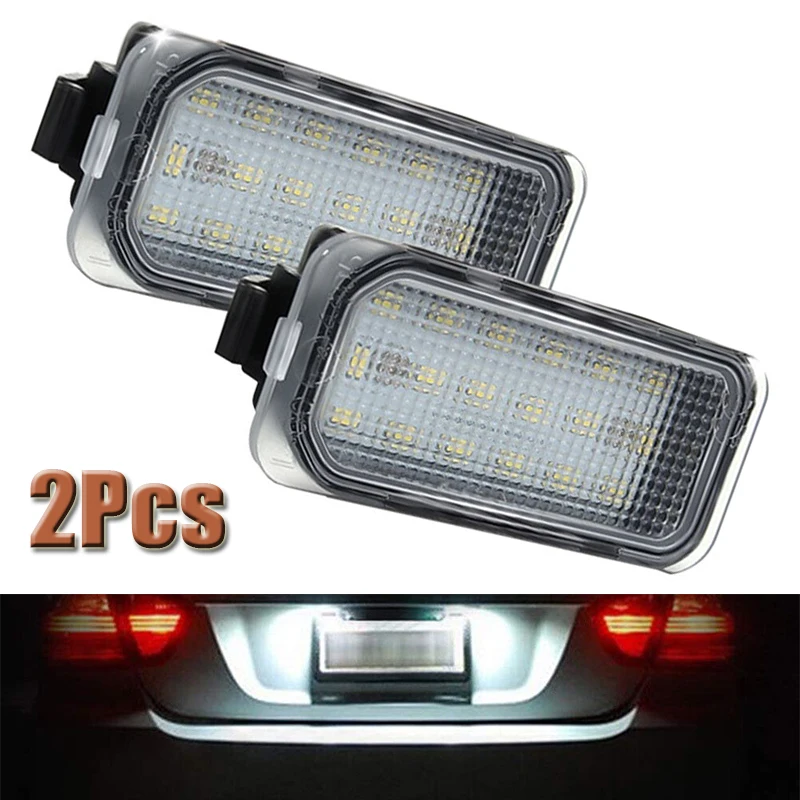 1Pair Plastic Signal Lamp Car 12V LED License Number Plate Lights For Ford Fiesta C-Max Focus Mondeo Galaxy S-Max Auto Parts