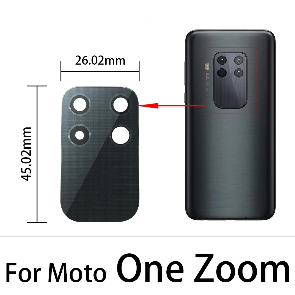 5Pcs，Rear Back Camera Glass Lens Cover For Moto One Zoom Fusion Plus Hyper Vision Macro With Adhesive Sticker