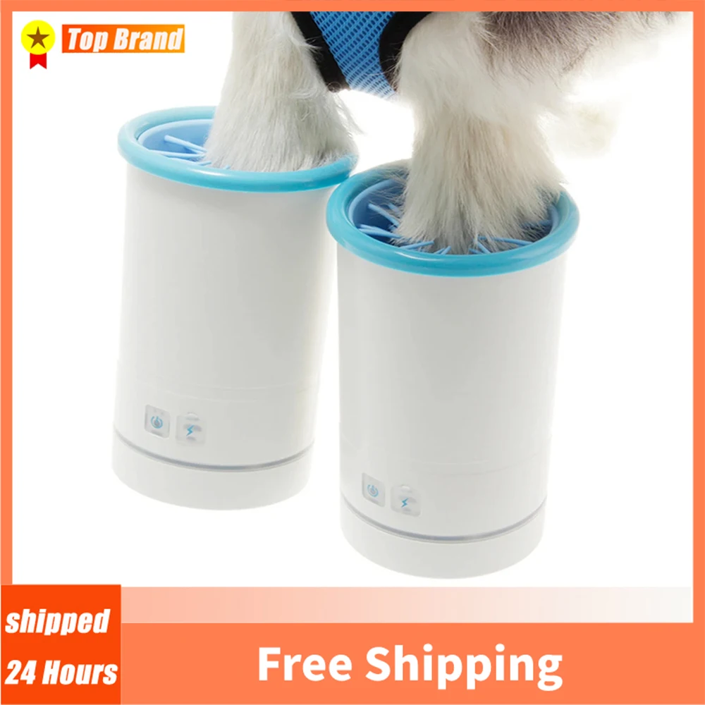 

Automatic Dog Paws Cleaner Cup Pet Foot Washer Cup Portable Paw Cleaner For Small Medium Dogs Cats With Soft Silicone Bristles