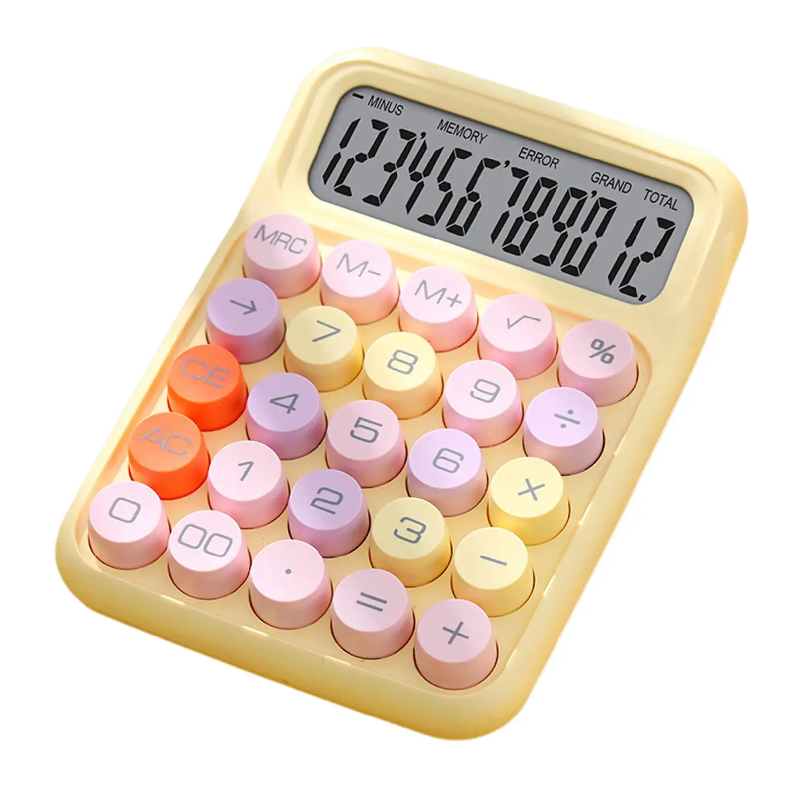 Desktop Calculator Draagbare Kantoorcalculator 12-cijferige Rekenmachine Handheld Mechanische Knop Calculator Voor Klasschool Business