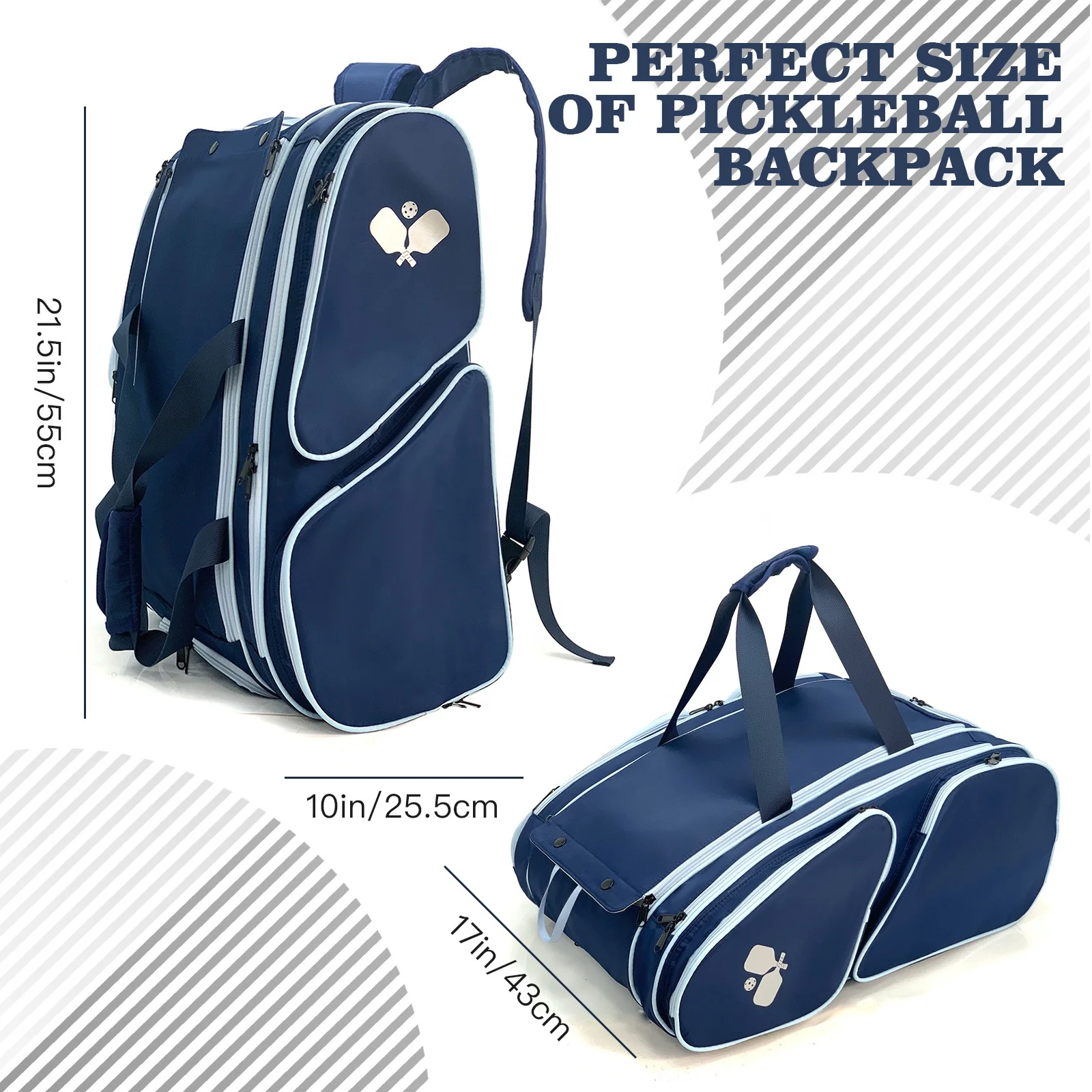 Hot Selling Professional Large Sports Backpack Sports Training Bag Tennis Bag Travel Pickle Backpack with Shoe Compartment