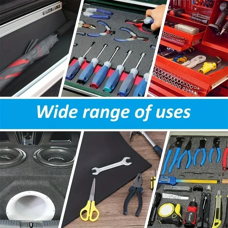 لفة رغوة مطاطية ذاتية اللصق، متعددة الاستخدامات، عازلة للصوت، سهلة القطع، مثالية لأسطح السيارات، سجادات عزل الضوضاء، لتر