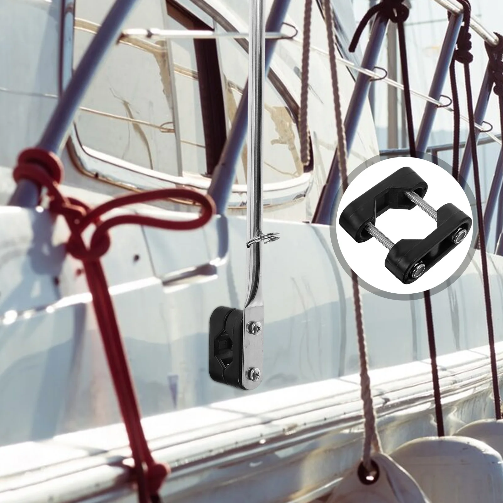 

2pcs Marine Tube Clamp Nylon Boat Fitting For Flagpole Holder Rail Rack Durable Replacement Part Yacht Accessory Waterproof