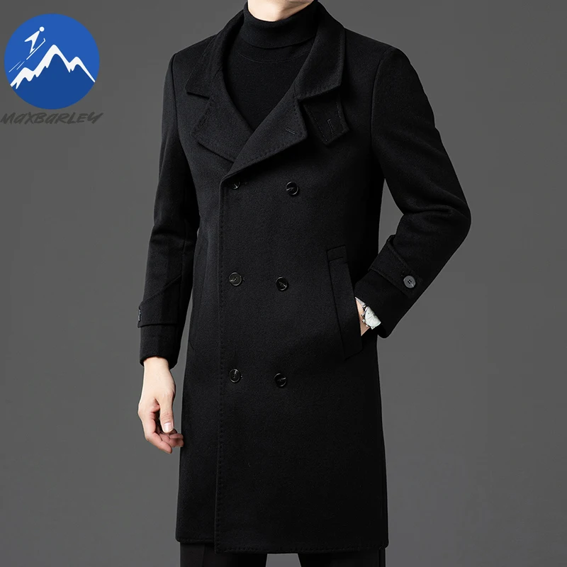 

COMXZ 2025 Winter Wool Coat Men Long Woolen Blends Coats 2025 High Fashion Designer Thick Soft Warm Cashmere Overcoat Man Jacket