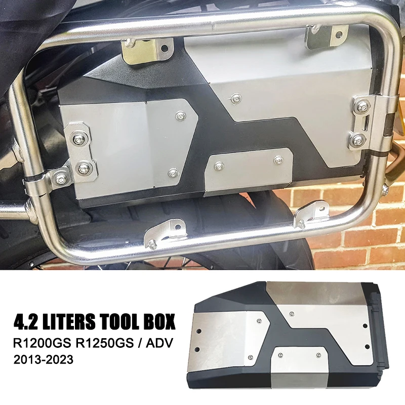 For BMW R1200GS Toolbox R1250GS LC ADV R1250 GS Adventure 2013-2023 Left Side Bracket Aluminum Decorative 4.2 Liters Tool Box