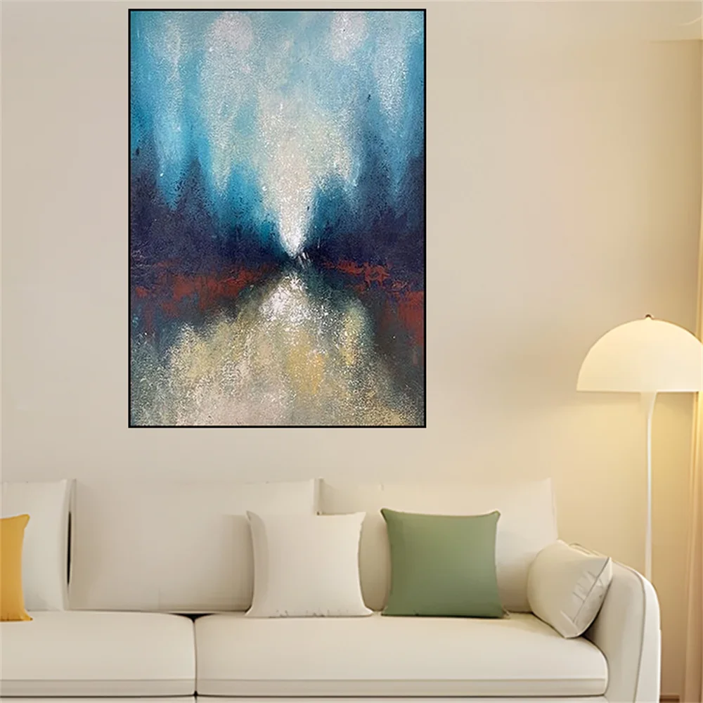 

Modern Geometric Color Block Pattern Wall Art Picture Simple Design Abstract Oil Painting Handmade Canvas Poster For Home Decor