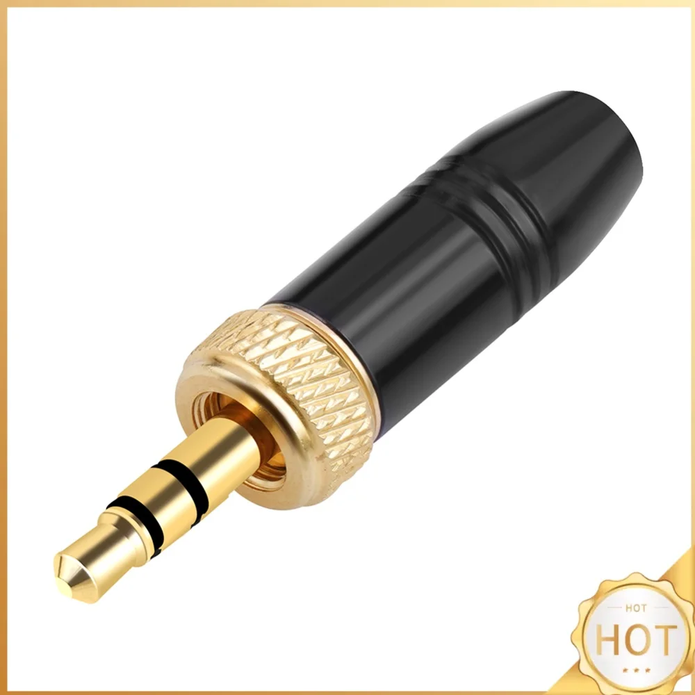 3.5mm Plug M6 Internal Thread Stereo Headphone Jack Male Plug Solder DIY Audio Cable Connector for SonyUWP-D21 Microphone