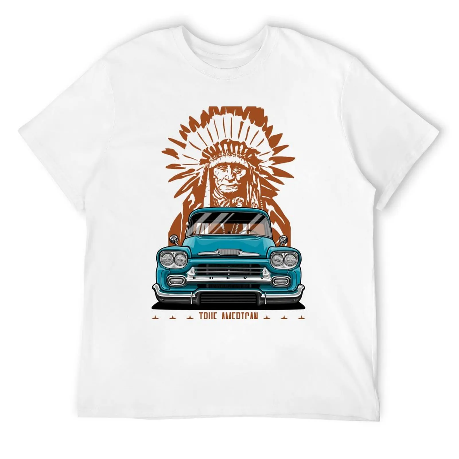 True American. Chevy Apache Pickup Truck (aquamarine) T-Shirt anime shirt custom shirt funny t shirts for men