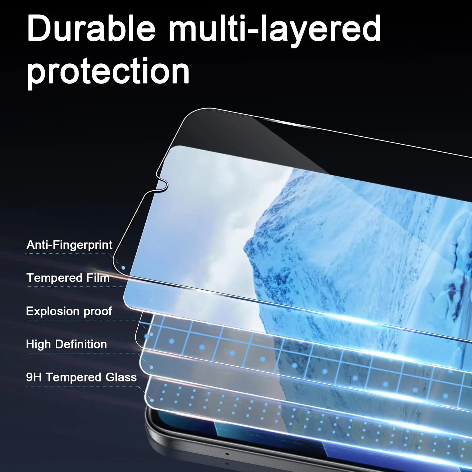 Displayschutzfolie für POCO C85 Xiaomi, gehärtetes Glas, HD 9H, transparent, klar, kratzfest, freundlich – Detail 6