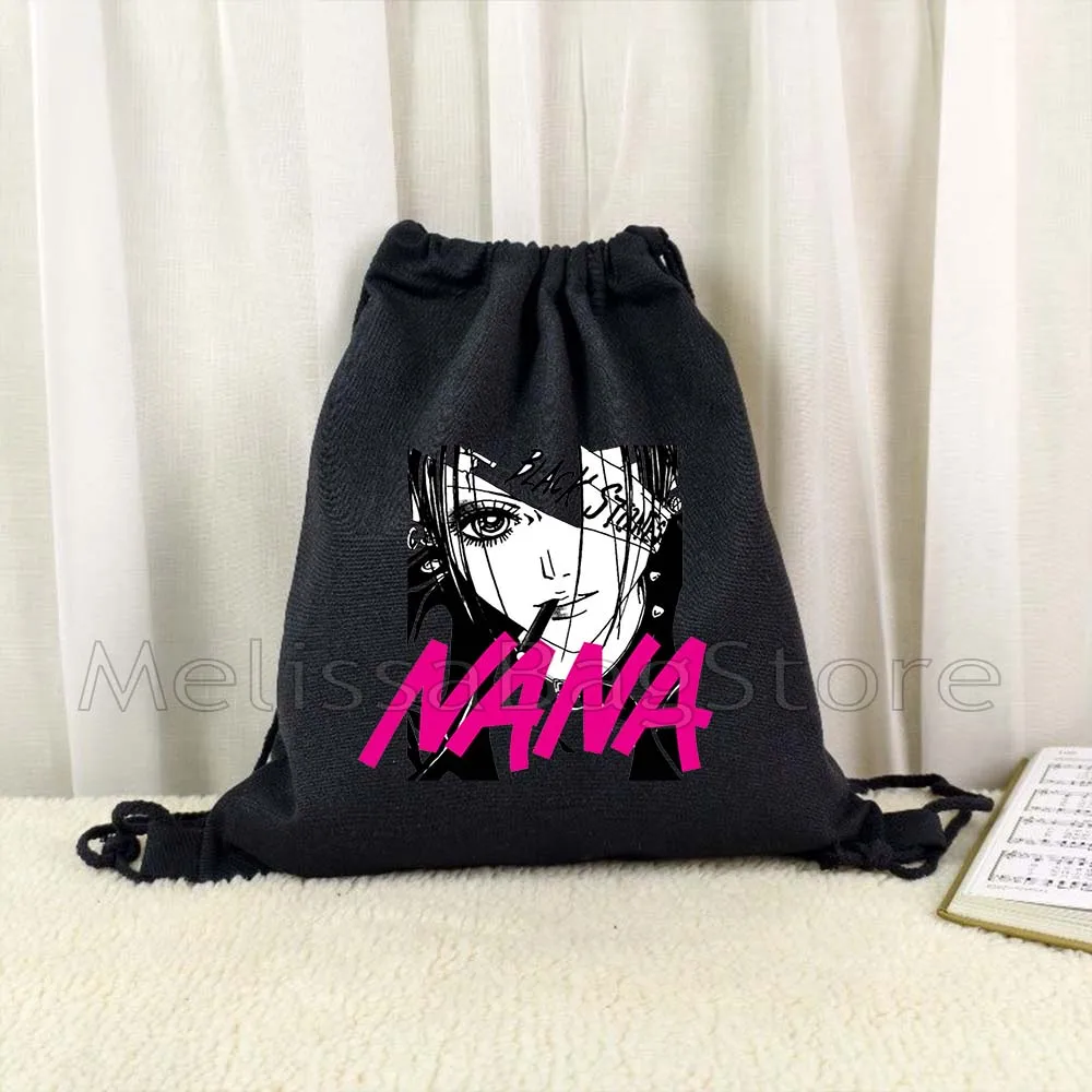 NANA Anime Manga Nana Osaki And Ren Honjo Lotus Flower Tattoo Cute Canvas Drawstring Bag Soccer Backpack Gym Sackpack String Bag