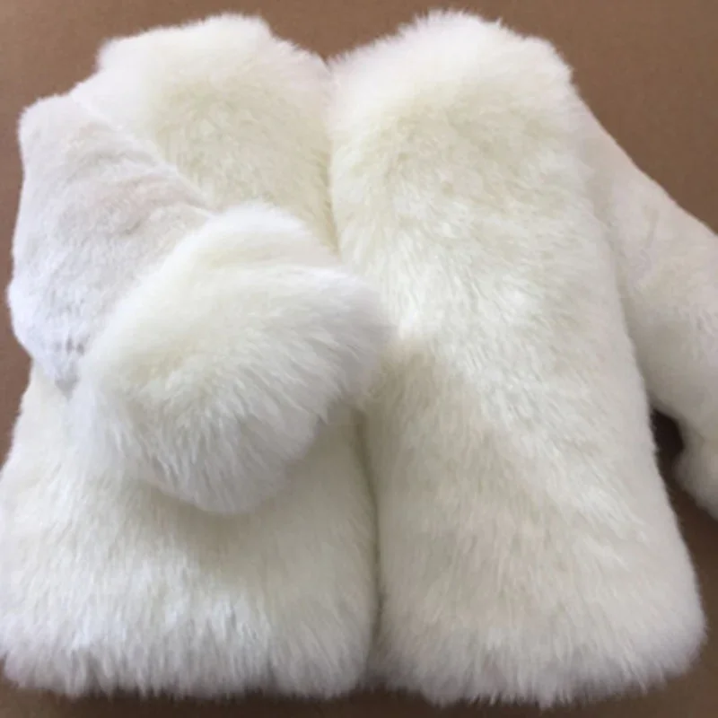 Girls Fur Coat Jacket Cotton Outwear Overcoat 2023 Fuzzy Warm Thicken Plus Velvet Winter Autumn Christmas Children\'s Clothing