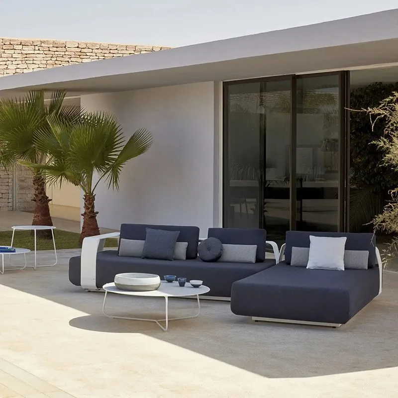 أريكة خارجية فندق فيلا فناء حديقة سبائك الألومنيوم مكشوفة مجموعة شرفة مصمم قسم مبيعات المقعد #2