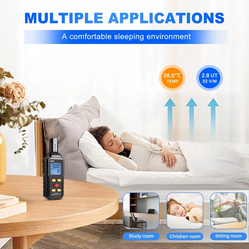 3-In-1 Radiation Dosimeter Counter Geiger EMF Meter Automatic Alarm Real-Time Measure Radiation  Tester