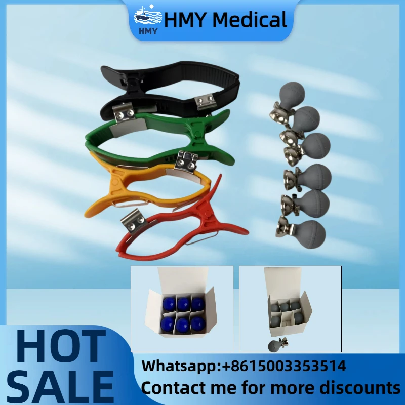 

Professional ECG Suction Ball Electrodes Set, Adult Dual-Purpose Chest Bulbs with Clips for EKG Monitor Medical Accessories
