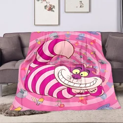 Disney Alice in Wonderland Cheshire Cat Flannel Fluffy Throw Camping Blanket for Children Sofa Throw Blanket Modern Fashion Gift