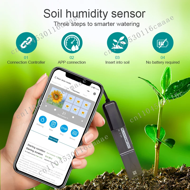 12V Smart Wifi Bluetooth Watering Device 8 Valve Controller Soil Moisture Sensor 2 Inch