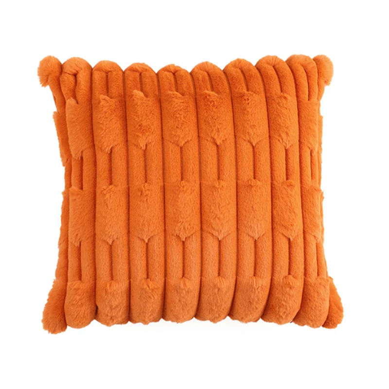 CANIRICA Cushion Cover Coussion Plush Orange Super Soft 30x50cm Winter Essential for Living Room Sofa Bedroom Home Pillow Cover