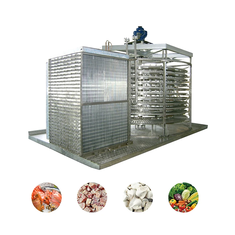 High Efficiency and High Stability Spiral Conveyor Freezer Custom Frozen French Fry Freezing Machine