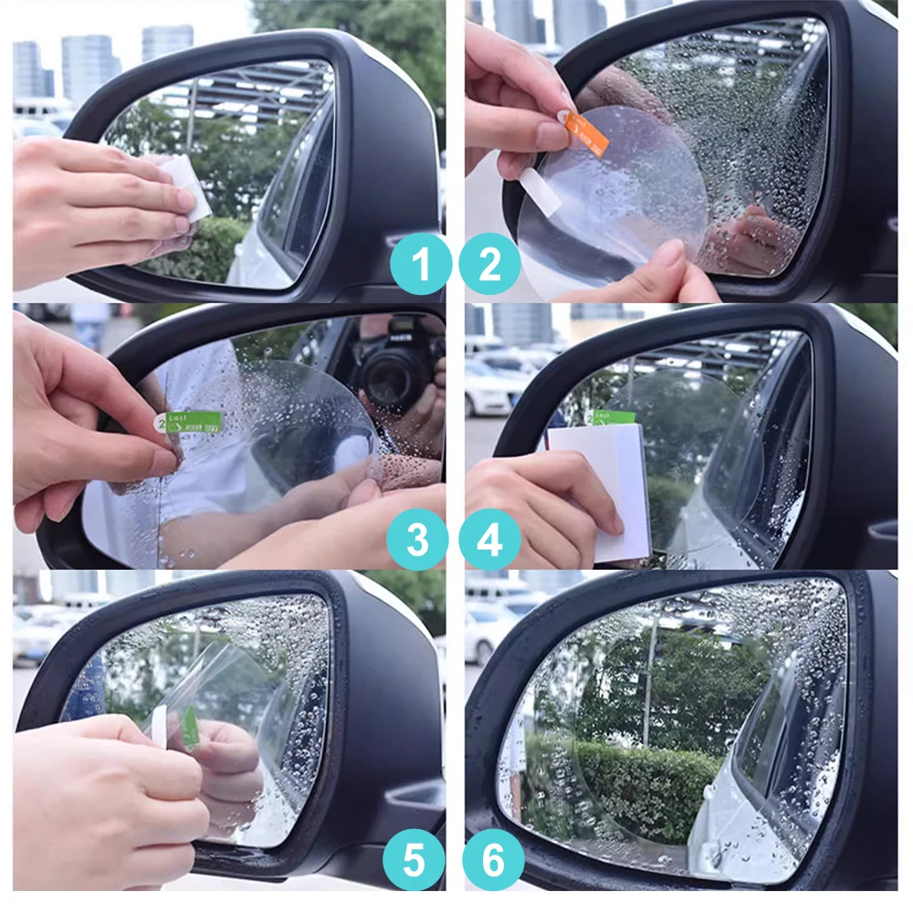 2PCS Newest Car Rearview Mirror protective Rain Proof Anti Fog Waterproof Sticker Car Window Transparent Rainproof Film Sticker