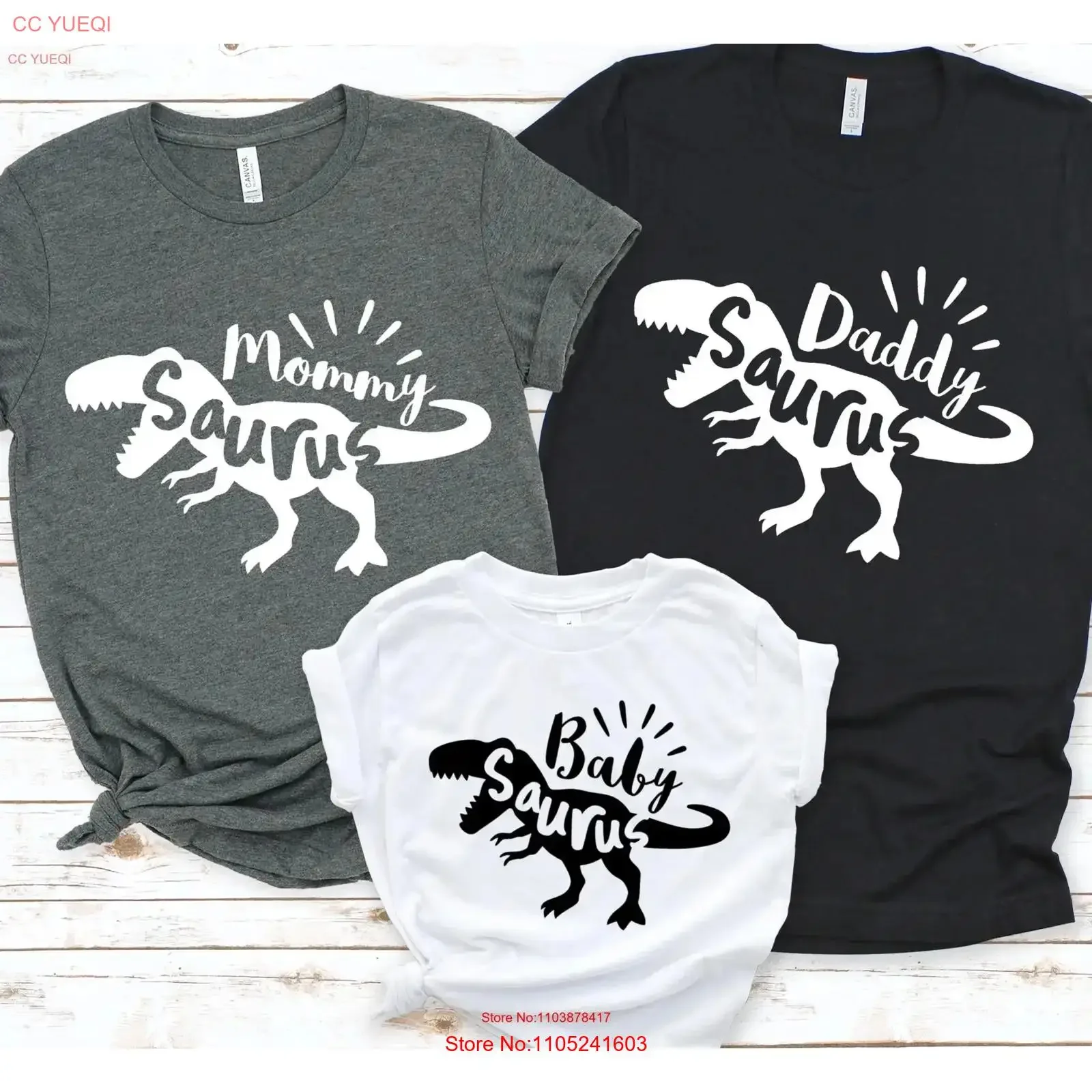 Daddy Saurus Mommy Baby T Shirt Dinosaur Party Family shirts vintage Washed Soft Stretched designer clothes Slightly graphic