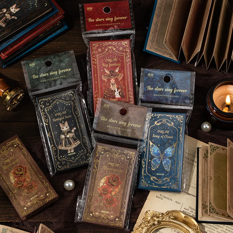 

24sets/lot Memo Pads Material Paper The Stars Forever Sing Junk Journal Scrapbooking paper Background Decoration stationery