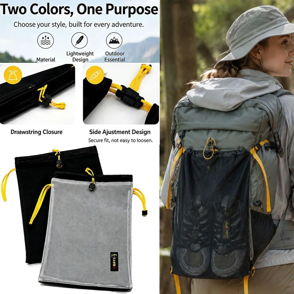 Sac à dos amovible avec poche en maille, poche extérieure à usage multiple et extensible, idéal pour la randonnée, le vélo, les voyages, sac de rangement, accessoires pour sac à dos.
