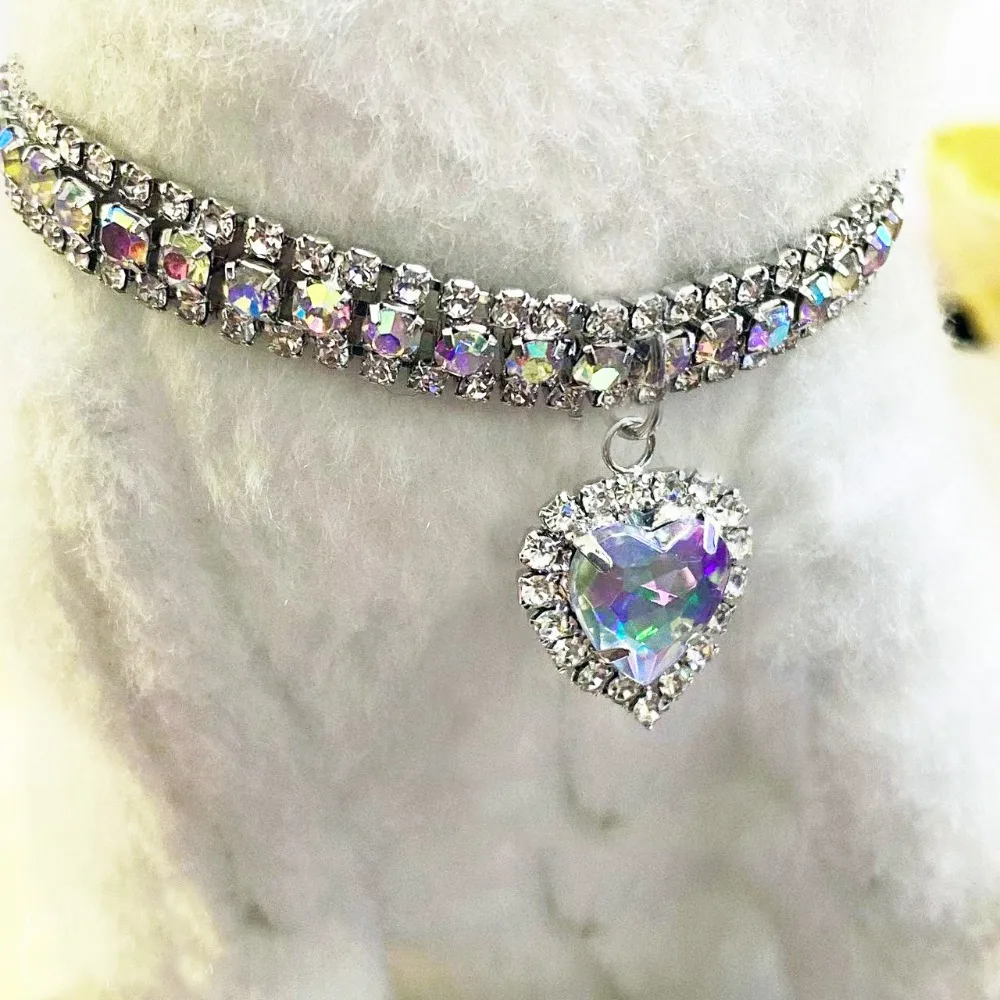 Kitten Diamante Kraag Ketting voor Kat Strass Leuke Bling Puppy Doggy Kristallen Hanger Diamanten Kraag Huisdier Accessoires Kraag